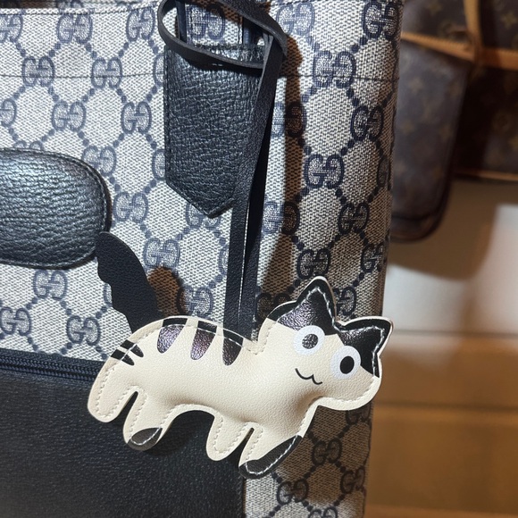 unbranded Accessories - Black and Cream Cat Bag Charm